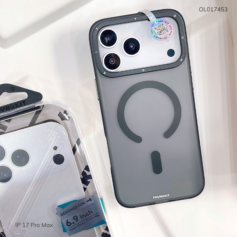 ** Ốp iPhone 17 Pro Max Youngkit lưng nhám magsafe viền dẻo