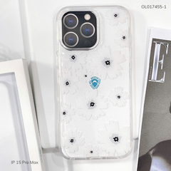 ** Ốp IP 15 Pro Max Dfans lưng hoa viền dẻo