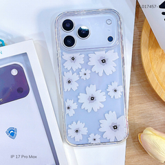 ** Ốp iPhone 17 Pro Max Dfans lưng hoa viền dẻo