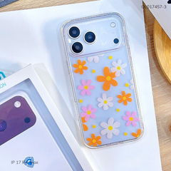 ** Ốp iPhone 17 Pro Max Dfans lưng hoa viền dẻo