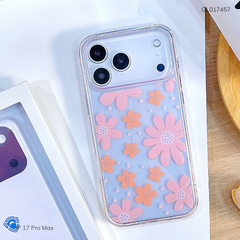 [C] ** Ốp iPhone 17 Pro Max Dfans lưng hoa viền dẻo