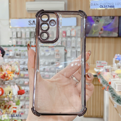 ** Ốp Samsung A15 dẻo trong chống sốc viền màu bảo vệ camera