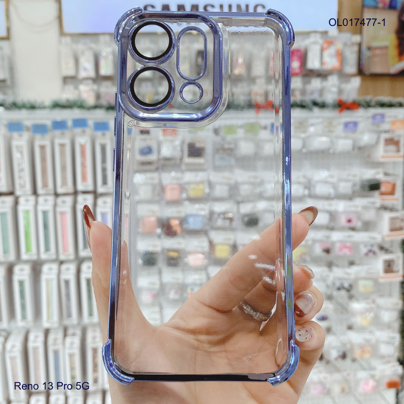 ** Ốp Reno 13 Pro 5G dẻo trong chống sốc viền màu bảo vệ camera