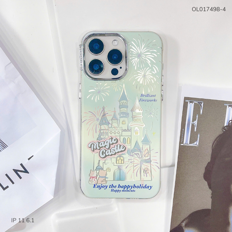 Ốp iPhone 11 6.1 lưng cứng viền dẻo nút bạc nhiều hình