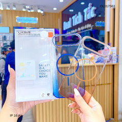 Ốp IP 17 Air Likgus lưng trong viền cứng magsafe loang màu