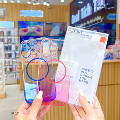 Ốp IP 17 Likgus lưng trong viền cứng magsafe loang màu