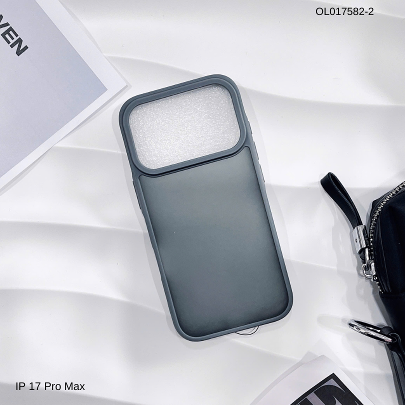 Ốp iPhone 17 Pro Max/18 Pro Max lưng nhám viền màu camera trơn