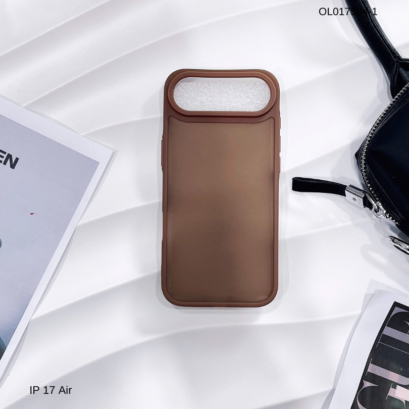 Ốp iPhone 17 Air lưng nhám viền màu camera trơn