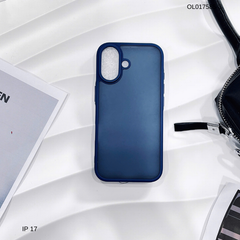 Ốp IP 17 lưng nhám viền màu camera trơn