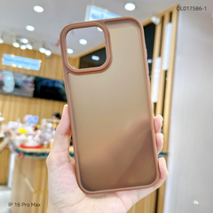 Ốp iPhone 16 Pro Max lưng nhám viền màu camera trơn