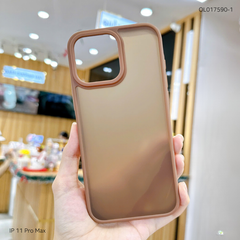 Ốp IP 11 Pro Max lưng nhám viền màu camera trơn