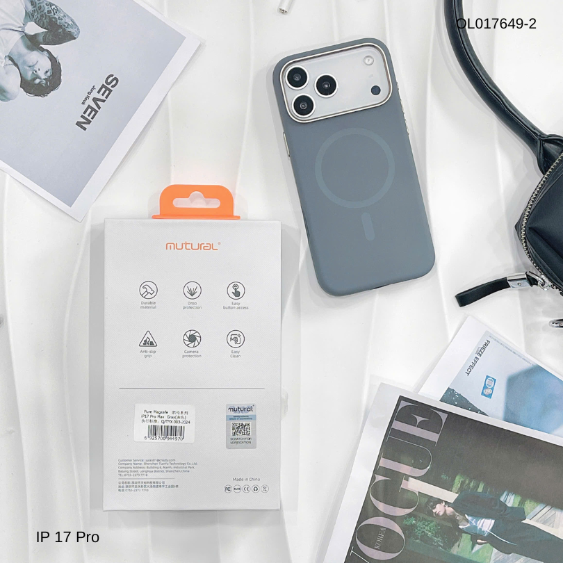 [C] Ốp iPhone 17 Pro/18 Pro Mutural Silicon chống bẩn Magsafe