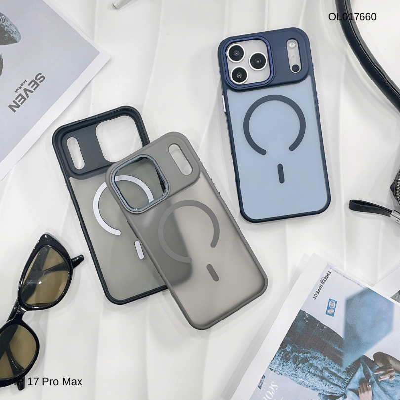 ** Ốp iPhone 17 Pro Max/18 Pro Max Cooyee lưng nhám magsafe viền màu