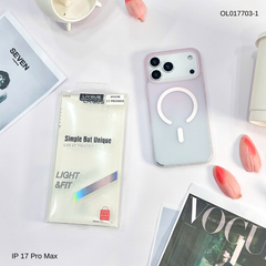 Ốp IP 17 Pro Max Likgus nhám magsafe loang màu viền cứng