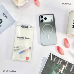 Ốp IP 17 Pro Max Likgus nhám magsafe loang màu viền cứng