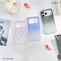 Ốp IP 17 Pro Max Likgus nhám magsafe loang màu viền cứng