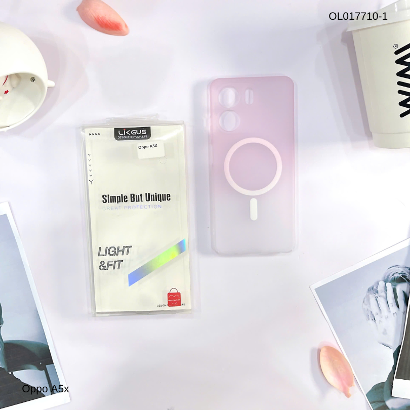 Ốp Oppo A5x Likgus nhám magsafe loang màu viền cứng