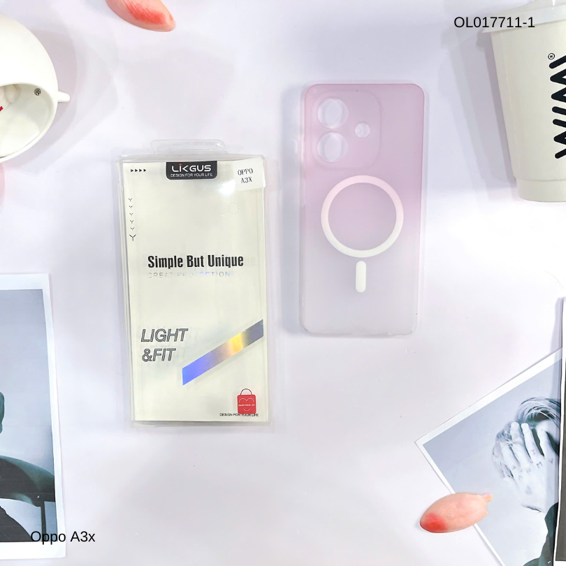 Ốp Oppo A3x Likgus nhám magsafe loang màu viền cứng