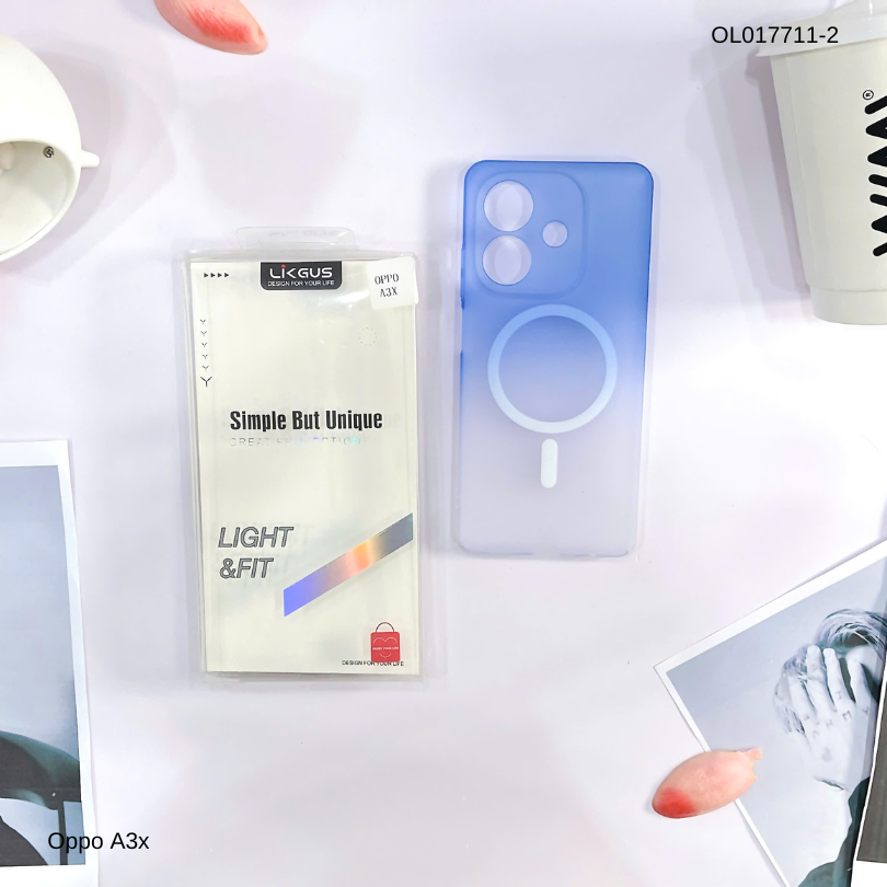 Ốp Oppo A3x Likgus nhám magsafe loang màu viền cứng