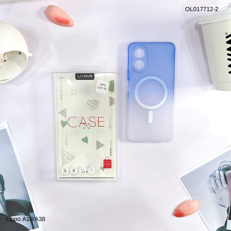 Ốp Oppo A18/A38 Likgus nhám magsafe loang màu viền cứng