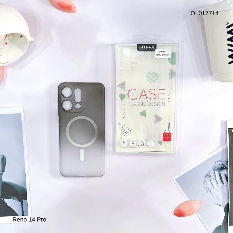 Ốp Reno 14 Pro Likgus nhám magsafe loang màu viền cứng