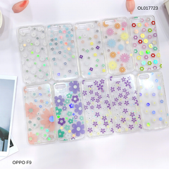 Ốp Oppo F9 lưng trong cứng nhiều hoa nhí nhiều màu