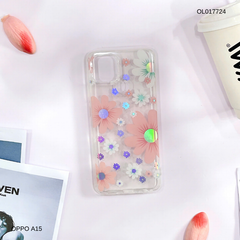 Ốp Oppo A15 lưng trong cứng nhiều hoa nhí nhiều màu