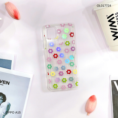 Ốp Oppo A15 lưng trong cứng nhiều hoa nhí nhiều màu