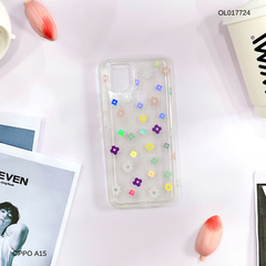 Ốp Oppo A15 lưng trong cứng nhiều hoa nhí nhiều màu