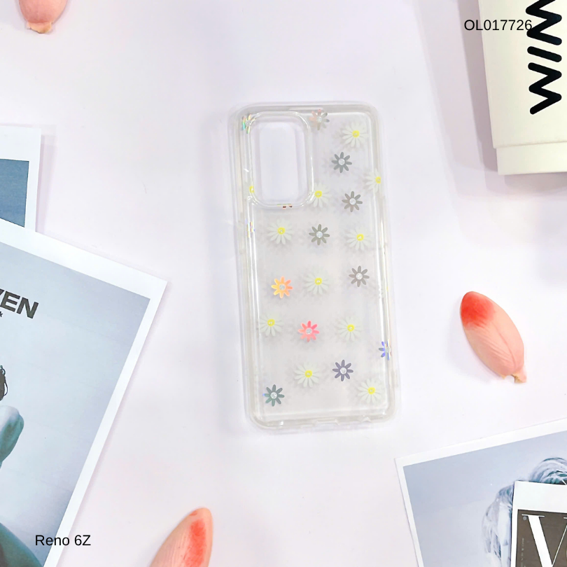 Ốp Reno 6Z lưng trong cứng nhiều hoa nhí nhiều màu