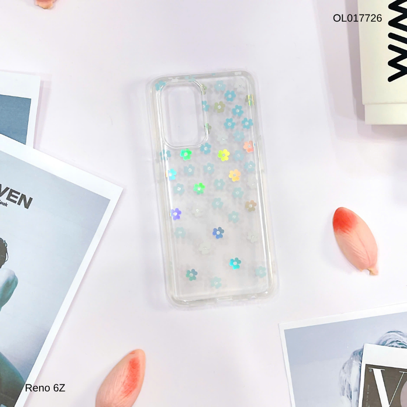 Ốp Reno 6Z lưng trong cứng nhiều hoa nhí nhiều màu