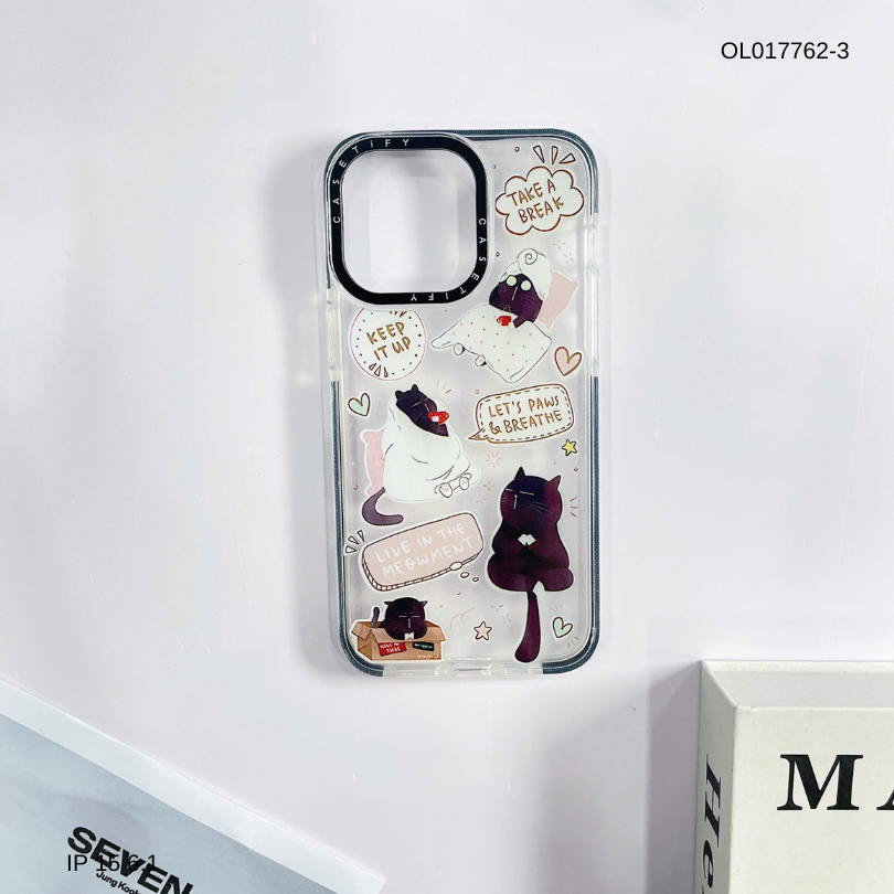** Ốp IP 15 6.1 dẻo viền đen camera Casetify