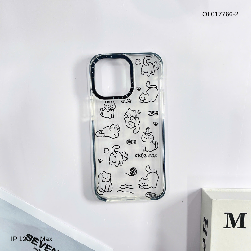 ** Ốp IP 12 Pro Max dẻo viền đen camera Casetify