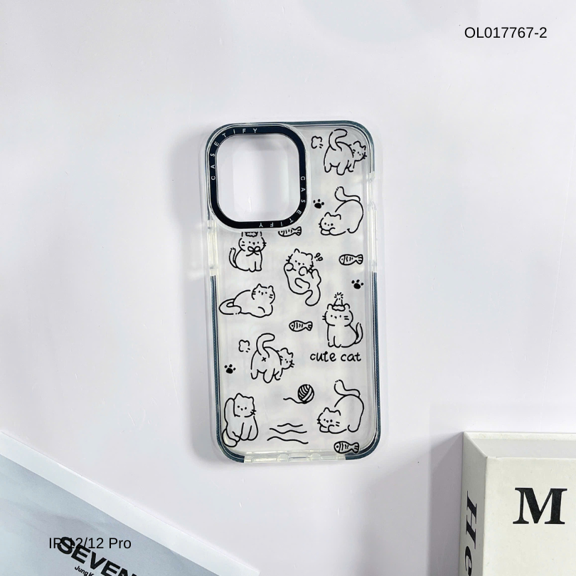 ** Ốp IP 12/12 Pro dẻo viền đen camera Casetify