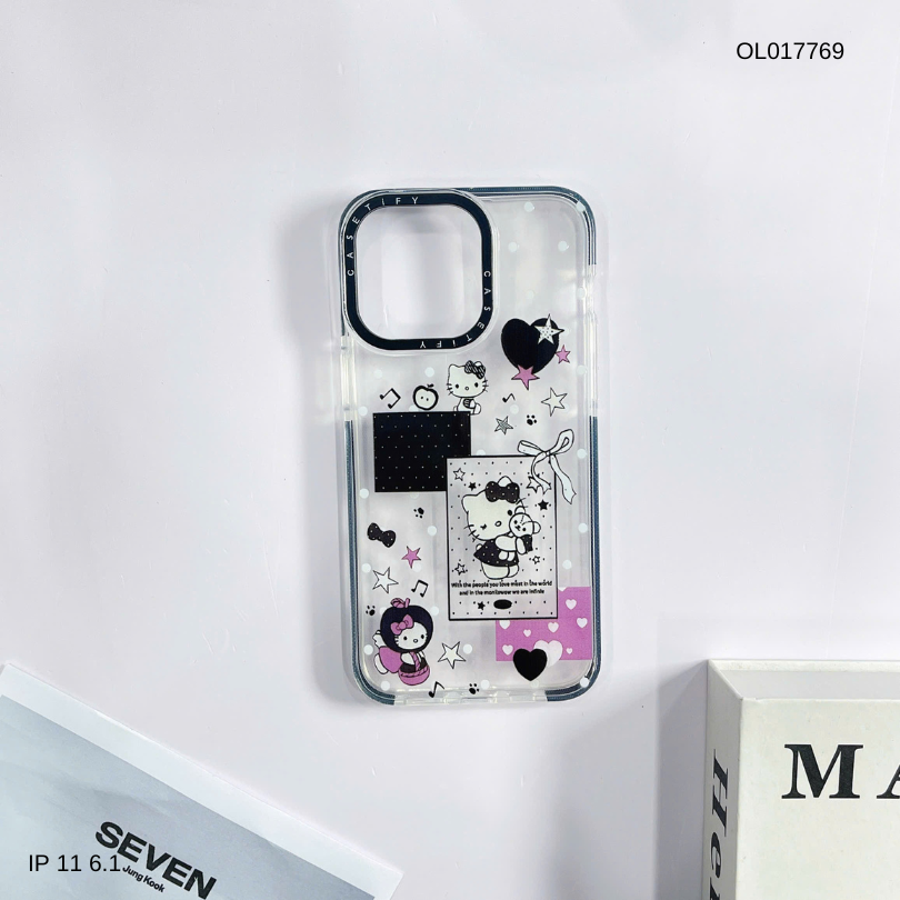 ** Ốp IP 11 6.1 dẻo viền đen camera Casetify
