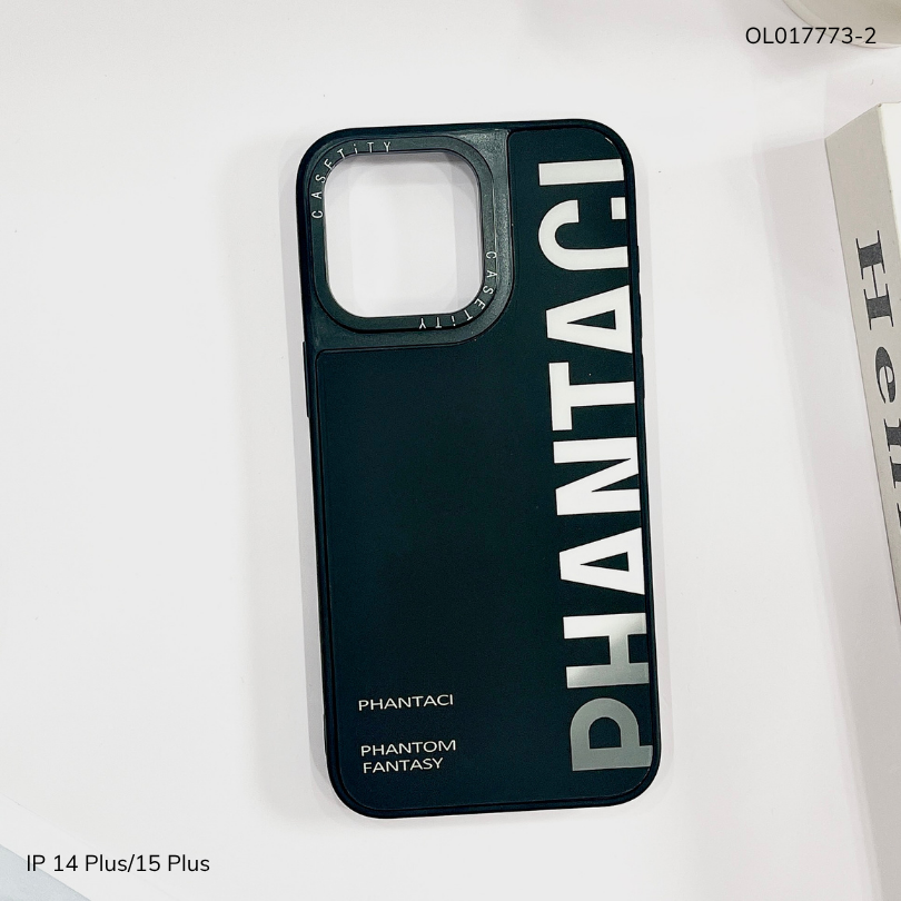 Ốp IP 14 Plus/15 Plus nhám đen camera Casetify