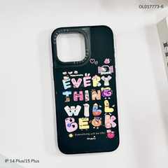 Ốp IP 14 Plus/15 Plus nhám đen camera Casetify