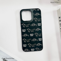 Ốp IP 14 Plus/15 Plus nhám đen camera Casetify