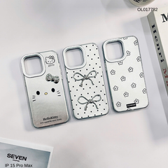 Ốp IP 15 Pro Max vân sần bạc