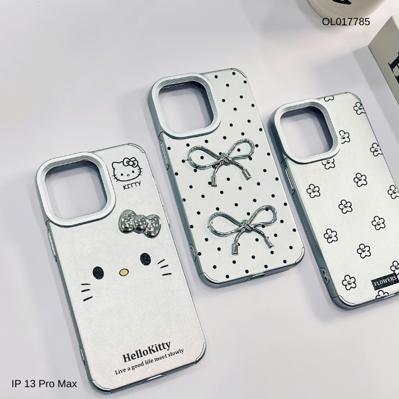 Ốp IP 13 Pro Max vân sần bạc