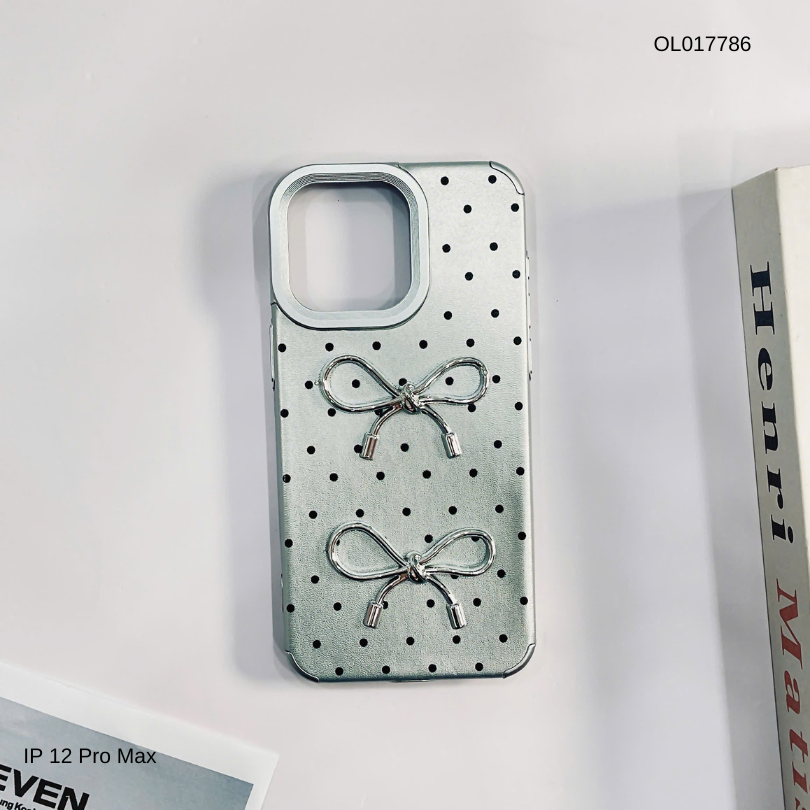 Ốp IP 12 Pro Max vân sần bạc