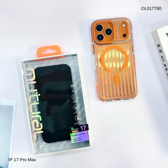 ** Ốp IP 17 Pro Max Mutural vân vali magsafe đệm viền màu