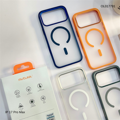 ** Ốp IP 17 Pro Max Mutural lưng nhám magsafe viền màu