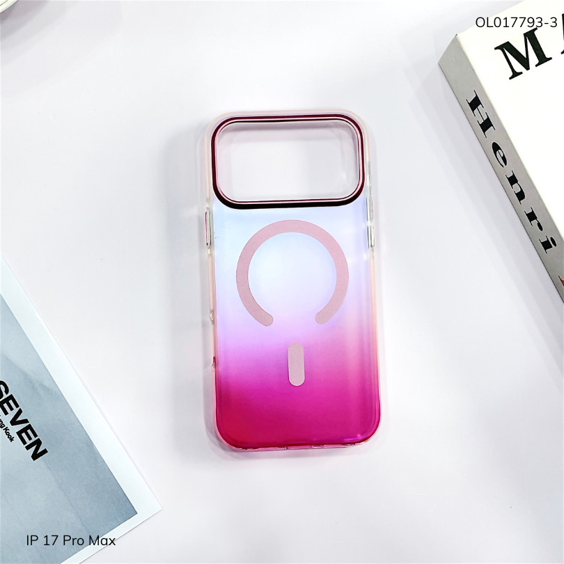 ** Ốp IP 17 Pro Max Ravaka lưng nhám magsafe loang màu đệm viền