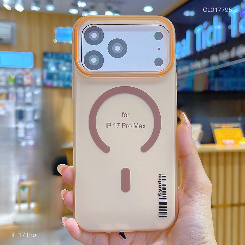 Ốp IP 17 Pro nhám magsafe mã vạch Syndee