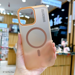 Ốp IP 14 Pro Max nhám magsafe mã vạch Syndee