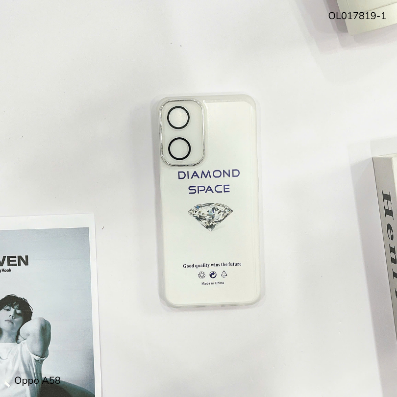 ** Ốp Oppo A58 dẻo viền camera nhôm