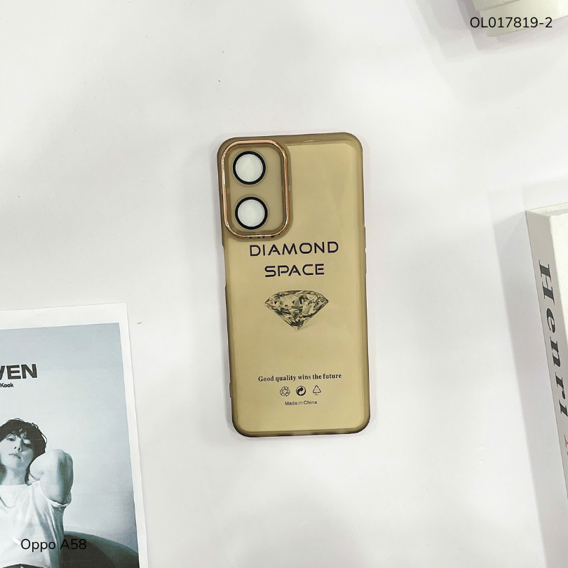 ** Ốp Oppo A58 dẻo viền camera nhôm