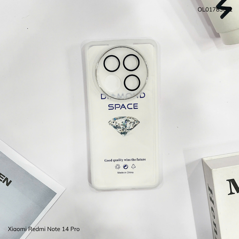 ** Ốp Xiaomi Redmi Note 14 Pro dẻo viền camera nhôm