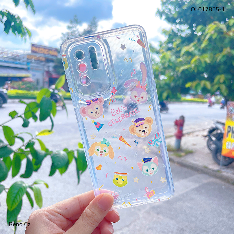 ** Ốp Reno 6z dẻo trong in nhiều hình dễ thương